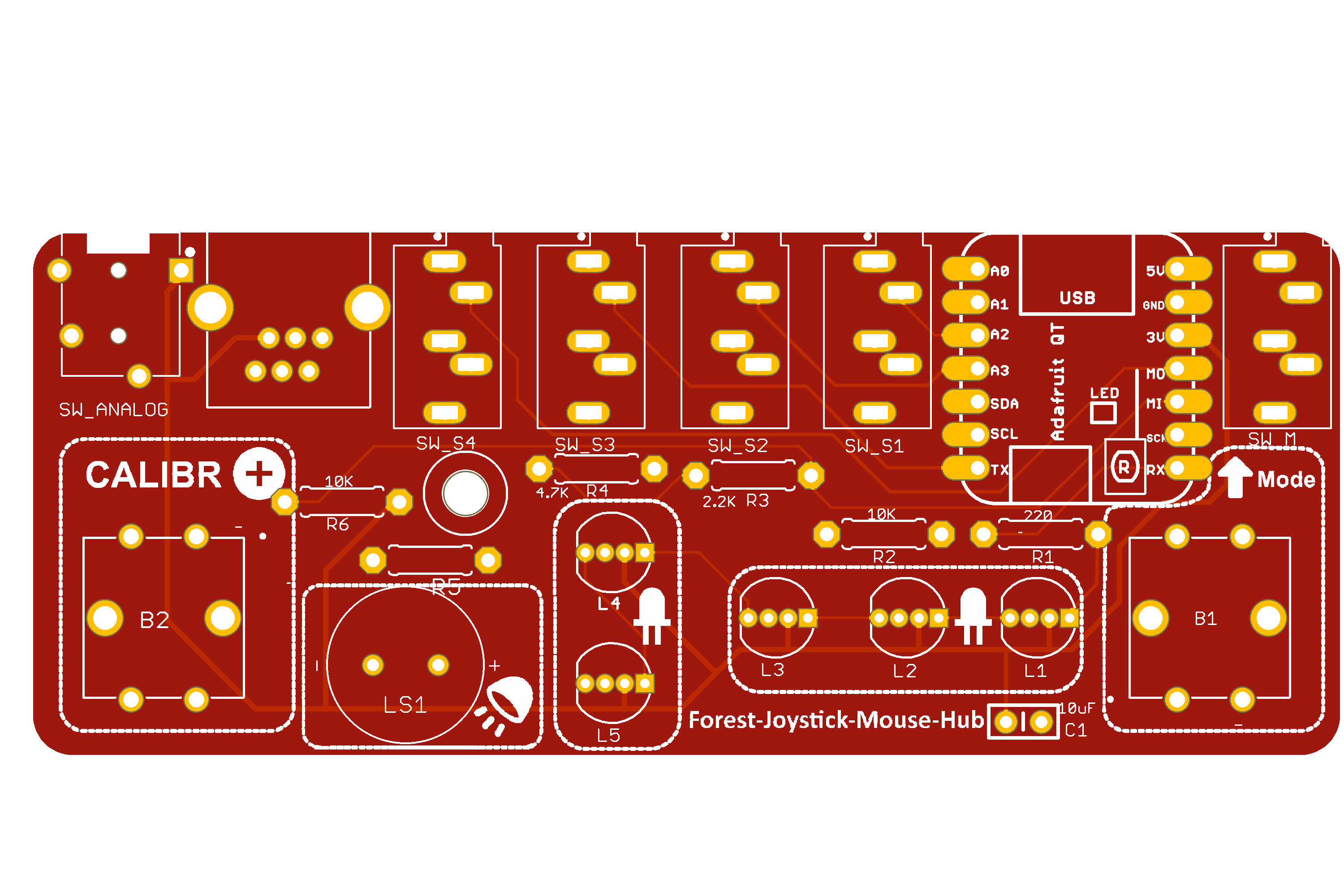 Forest Joystick Mouse Hub — Forest Joystick Mouse Hub PCB Front