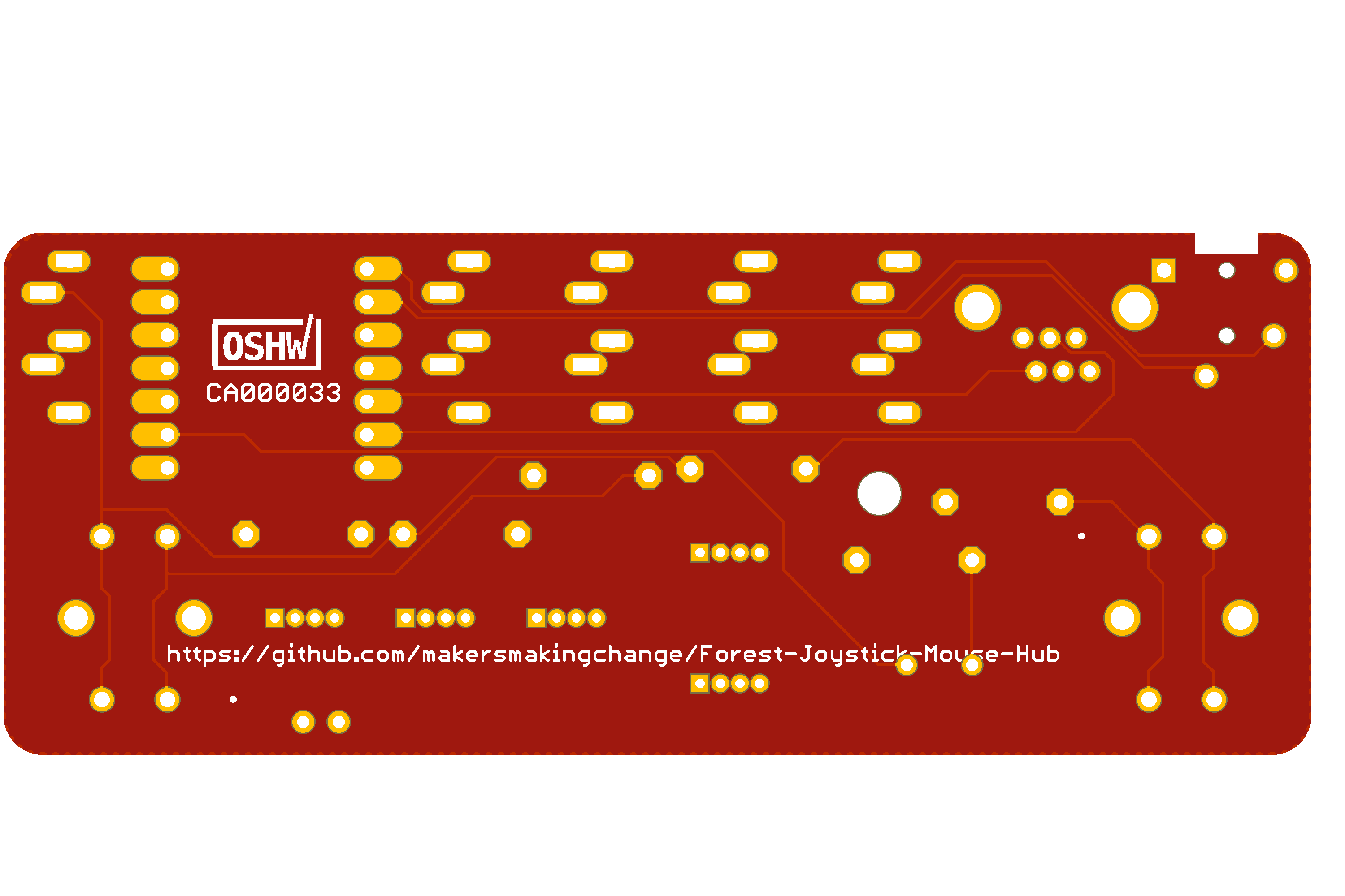 Forest Joystick Mouse Hub — Forest Joystick Mouse Hub PCB Back